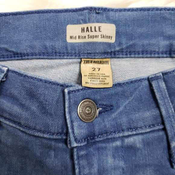 True Religion Halle Moto Jean's in Rebel Bleached - Picture 6 of 7